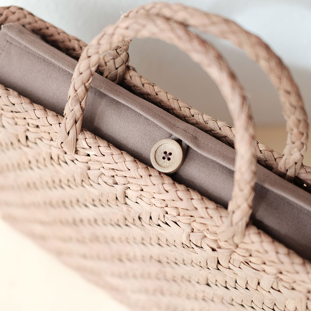 山葡萄 かごバッグ（ブリーフケース） 網代編み 倉敷帆布の内布 | ORIORI